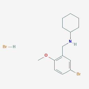 molecular formula C14H21Br2NO B3107042 N-(5-bromo-2-methoxybenzyl)cyclohexanamine hydrobromide CAS No. 1609400-26-1