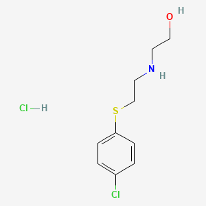 molecular formula C10H15Cl2NOS B3107044 2-({2-[(4-Chlorophenyl)thio]ethyl}amino)ethanol hydrochloride CAS No. 1609400-37-4
