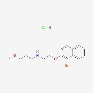 molecular formula C16H21BrClNO2 B3107045 N-{2-[(1-Bromo-2-naphthyl)oxy]ethyl}-3-methoxy-1-propanamine hydrochloride CAS No. 1609400-43-2