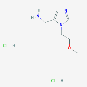 molecular formula C7H15Cl2N3O B3107047 {[1-(2-Methoxyethyl)-1H-imidazol-5-yl]methyl}amine dihydrochloride CAS No. 1609400-46-5