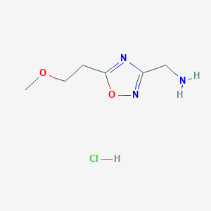 molecular formula C6H12ClN3O2 B3107109 {[5-(2-Methoxyethyl)-1,2,4-oxadiazol-3-yl]methyl}amine hydrochloride CAS No. 1609402-99-4