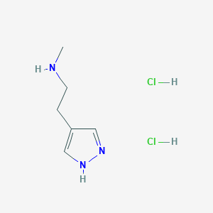 molecular formula C6H13Cl2N3 B3107116 N-Methyl-2-(1H-pyrazol-4-yl)ethanamine dihydrochloride CAS No. 1609403-02-2