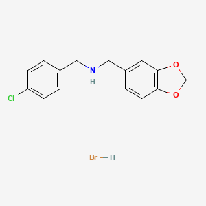molecular formula C15H15BrClNO2 B3107136 (1,3-Benzodioxol-5-ylmethyl)(4-chlorobenzyl)amine hydrobromide CAS No. 1609403-55-5