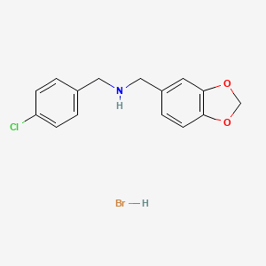 molecular formula C15H15BrClNO2 B3107136 (1,3-苯并二氧杂环-5-基甲基)(4-氯苄基)胺氢溴酸盐 CAS No. 1609403-55-5