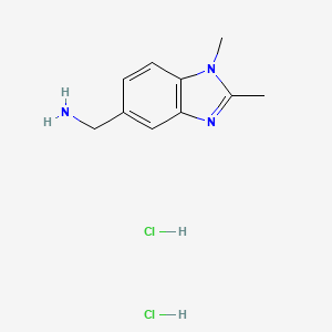 molecular formula C10H15Cl2N3 B3107147 [(1,2-dimethyl-1H-benzimidazol-5-yl)methyl]amine dihydrochloride CAS No. 1609403-66-8