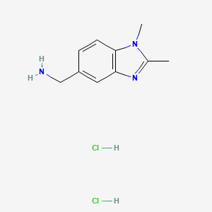 molecular formula C10H15Cl2N3 B3107147 [(1,2-二甲基-1H-苯并咪唑-5-基)甲基]胺二盐酸盐 CAS No. 1609403-66-8