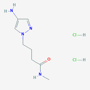 molecular formula C8H16Cl2N4O B3107152 4-(4-Amino-1H-pyrazol-1-yl)-N-methylbutanamide dihydrochloride CAS No. 1609403-68-0