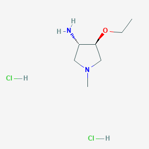 molecular formula C7H18Cl2N2O B3107189 反式-4-乙氧基-1-甲基-3-吡咯烷胺二盐酸盐 CAS No. 1609404-38-7