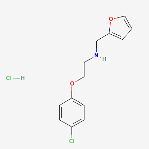 molecular formula C13H15Cl2NO2 B3107228 [2-(4-Chlorophenoxy)ethyl](2-furylmethyl)amine hydrochloride CAS No. 1609406-38-3