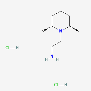 molecular formula C9H22Cl2N2 B3107229 2-((2R,6S)-2,6-Dimethylpiperidin-1-yl)ethanamine dihydrochloride CAS No. 1609406-40-7