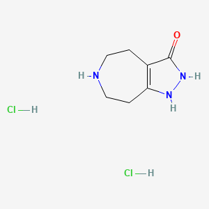 molecular formula C7H13Cl2N3O B3107240 1,4,5,6,7,8-六氢吡唑并[3,4-d]氮杂环-3-醇二盐酸盐 CAS No. 1609406-47-4
