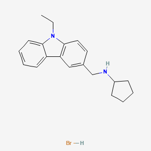 molecular formula C20H25BrN2 B3107241 N-[(9-乙基-9H-咔唑-3-基)甲基]环戊胺氢溴酸盐 CAS No. 1609406-50-9