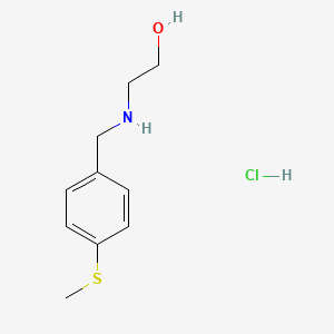 molecular formula C10H16ClNOS B3107266 2-{[4-(Methylthio)benzyl]amino}ethanol hydrochloride CAS No. 1609406-91-8