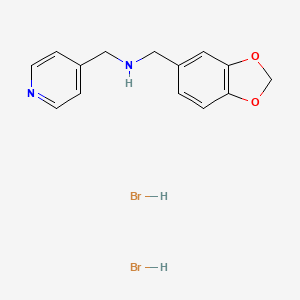 molecular formula C14H16Br2N2O2 B3107303 (1,3-苯并二氧杂环-5-基甲基)(4-吡啶基甲基)胺二氢溴化物 CAS No. 1609407-16-0