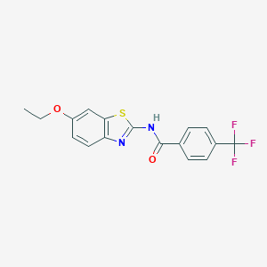 molecular formula C17H13F3N2O2S B310733 N-(6-ethoxy-1,3-benzothiazol-2-yl)-4-(trifluoromethyl)benzamide 