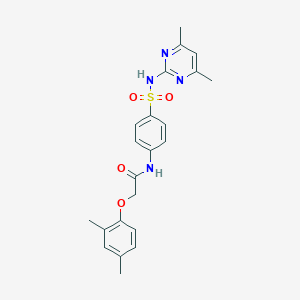 molecular formula C22H24N4O4S B310734 2-(2,4-dimethylphenoxy)-N-(4-{[(4,6-dimethyl-2-pyrimidinyl)amino]sulfonyl}phenyl)acetamide 