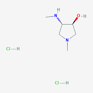 molecular formula C6H16Cl2N2O B3107345 trans-1-Methyl-4-(methylamino)-3-pyrrolidinol dihydrochloride CAS No. 1609407-60-4