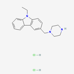 molecular formula C19H25Cl2N3 B3107396 9-乙基-3-(1-哌嗪基甲基)-9H-咔唑二盐酸盐 CAS No. 1609407-79-5