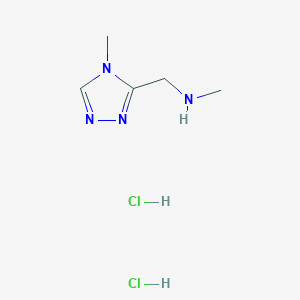 molecular formula C5H12Cl2N4 B3107406 N-Methyl-1-(4-methyl-4H-1,2,4-triazol-3-yl)methanamine dihydrochloride CAS No. 1609407-89-7