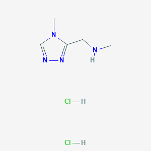 molecular formula C5H11ClN4 B3107406 N-甲基-1-(4-甲基-4H-1,2,4-三唑-3-基)甲胺二盐酸盐 CAS No. 1609407-89-7