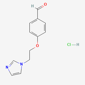 molecular formula C12H13ClN2O2 B3107433 4-[2-(1H-Imidazol-1-yl)ethoxy]benzaldehyde hydrochloride CAS No. 1609409-04-2