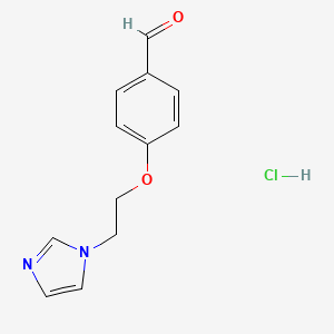 molecular formula C12H13ClN2O2 B3107433 4-[2-(1H-咪唑-1-基)乙氧基]苯甲醛盐酸盐 CAS No. 1609409-04-2