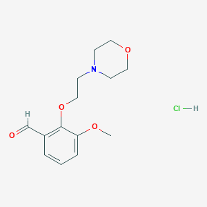 molecular formula C14H20ClNO4 B3107464 3-Methoxy-2-[2-(4-morpholinyl)ethoxy]benzaldehyde hydrochloride CAS No. 1609409-33-7