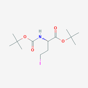 molecular formula C13H24INO4 B3107568 (S)-tert-butyl 2-((tert-butoxycarbonyl)amino)-4-iodobutanoate CAS No. 161370-66-7