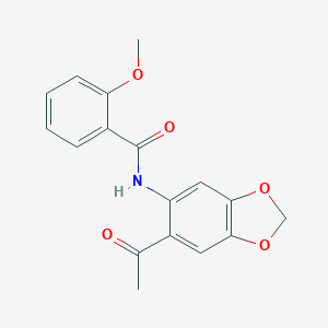 molecular formula C17H15NO5 B310758 N-(6-acetyl-1,3-benzodioxol-5-yl)-2-methoxybenzamide 