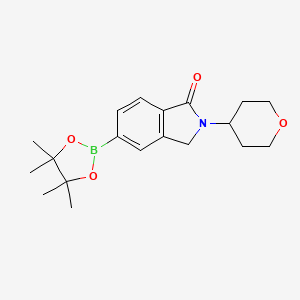 2-(tetrahydro-2H-pyran-4-yl)-5-(4,4,5,5-tetramethyl-1,3,2-dioxaborolan-2-yl)isoindolin-1-one