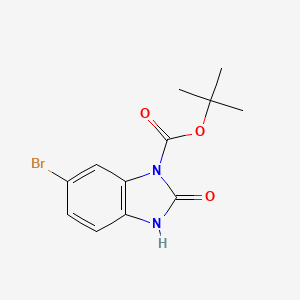 molecular formula C12H13BrN2O3 B3107592 Tert-butyl 6-bromo-2-oxo-2,3-dihydrobenzo[d]imidazole-1-carboxylate CAS No. 161468-53-7
