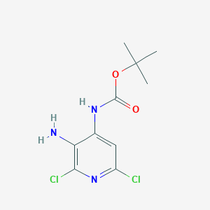 molecular formula C10H13Cl2N3O2 B3107631 Tert-butyl (3-amino-2,6-dichloropyridin-4-yl)carbamate CAS No. 1616434-23-1