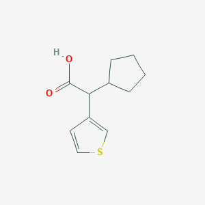 molecular formula C11H14O2S B3107686 2-Cyclopentyl-2-(thiophen-3-yl)acetic acid CAS No. 16199-73-8