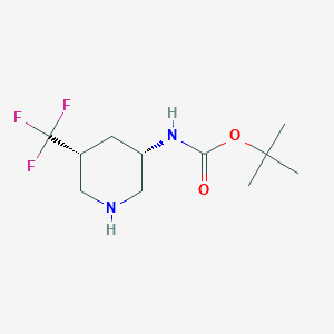 molecular formula C11H19F3N2O2 B3107690 叔丁基 N-[(3S,5R)-5-(三氟甲基)哌啶-3-基]氨基甲酸酯 CAS No. 1620012-51-2