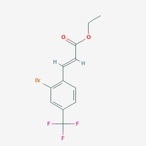 molecular formula C12H10BrF3O2 B3107727 ethyl (2E)-3-(2-bromo-4-trifluoromethylphenyl)prop-2-enoate CAS No. 1620902-74-0