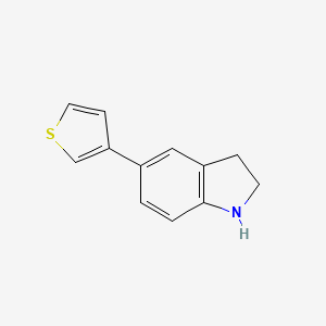 molecular formula C12H11NS B3107742 5-(3-Thienyl)indoline CAS No. 162100-54-1