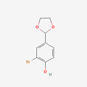 molecular formula C9H9BrO3 B3107770 2-Bromo-4-(1,3-dioxolan-2-yl)phenol CAS No. 162271-15-0