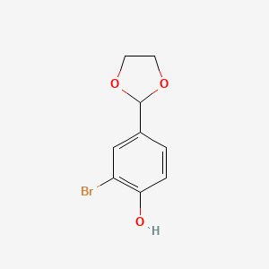 molecular formula C9H9BrO3 B3107770 2-溴-4-(1,3-二氧戊环-2-基)苯酚 CAS No. 162271-15-0