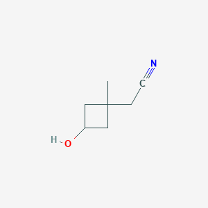 molecular formula C7H11NO B3107773 2-(3-Hydroxy-1-methylcyclobutyl)acetonitrile CAS No. 1622903-29-0