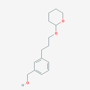 molecular formula C15H22O3 B3107839 (3-(3-((tetrahydro-2H-pyran-2-yl)oxy)propyl)phenyl)methanol CAS No. 162471-58-1