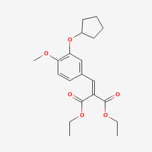 molecular formula C20H26O6 B3107854 Diethyl 2-[(3-cyclopentyloxy-4-methoxyphenyl)methylidene]propanedioate CAS No. 162544-18-5
