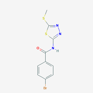 molecular formula C10H8BrN3OS2 B310786 4-bromo-N-[5-(methylsulfanyl)-1,3,4-thiadiazol-2-yl]benzamide 