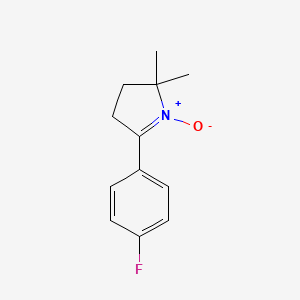 molecular formula C12H14FNO B3107862 5-(4-fluorophenyl)-2,2-dimethyl-3,4-dihydro-2H-pyrrolium-1-olate CAS No. 162553-39-1