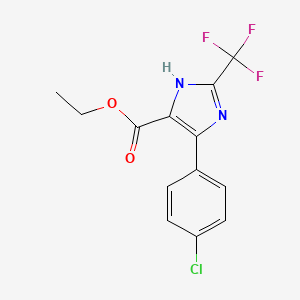 molecular formula C13H10ClF3N2O2 B3107870 4-(4-氯苯基)-2-(三氟甲基)-1H-咪唑-5-甲酸乙酯 CAS No. 162700-26-7