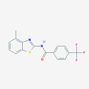 molecular formula C16H11F3N2OS B310792 N-(4-methyl-1,3-benzothiazol-2-yl)-4-(trifluoromethyl)benzamide 