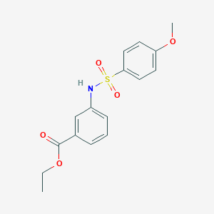 molecular formula C16H17NO5S B310799 Ethyl 3-[(4-methoxyphenyl)sulfonylamino]benzoate 