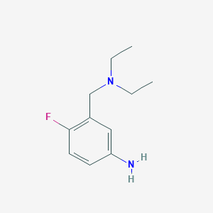 molecular formula C11H17FN2 B3108022 4-Fluoro-3-diethylaminomethylaniline CAS No. 163461-20-9