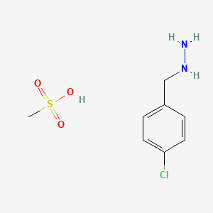 molecular formula C8H13ClN2O3S B3108089 (4-氯苄基)肼甲磺酸盐 CAS No. 1638351-23-1