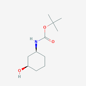 molecular formula C11H21NO3 B3108103 cis-(3-Hydroxy-cyclohexyl)-carbamic acid tert-butyl ester CAS No. 1638744-25-8