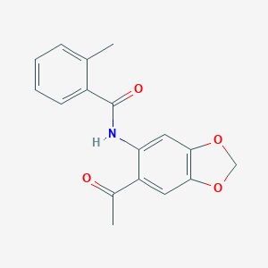 molecular formula C17H15NO4 B310815 N-(6-acetyl-1,3-benzodioxol-5-yl)-2-methylbenzamide 